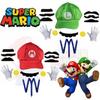 Sombrero de Sol Octogonal Oficial de Personaje Mario para Adulto, Gorra de Béisbol y Set de Accesorios