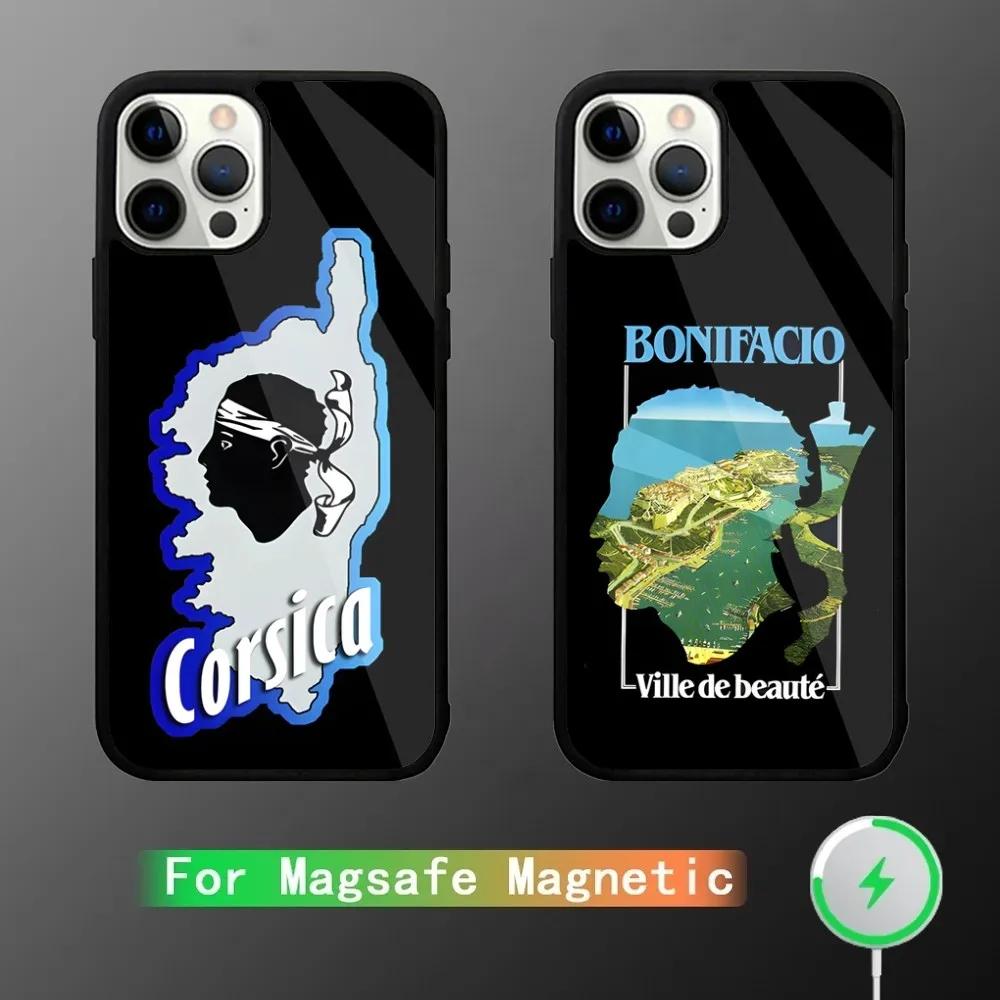 Corse Corsica Phone Case For iPhone 16,15,14,13,12,11,Plus,Pro,Max Mini Magsafe Magnetic Wireless Charging