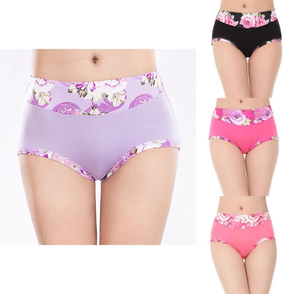 Women Sexy Underwear Modal Panties Floral Underpant Elegant Boyshort Briefs For Comfort