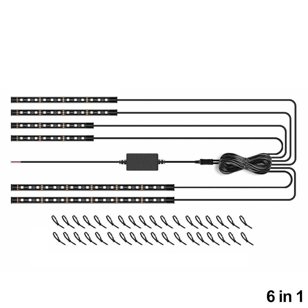 

12 В RGB светодиодный комплект атмосферного окружающего света гибкая водонепроницаемая неоновая лента для автомобиля мотоцикла декоративная лампа управление музыкой приложение