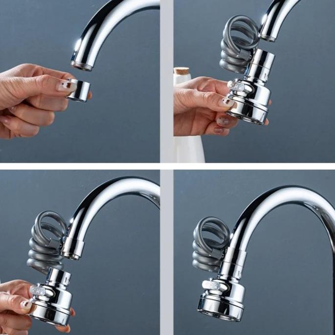 3 Modi Küchenspüle Wasserhahn Verlängerung mit dehnbarem Schlauch 360 Grad drehbarer Wasserhahn Düsenadapter Heim Wassersparender Sprudler