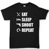 Eat Sleep Shoot Repeat Unisex Cotton TShirt Fitness Muscle Casual Streetwear Black