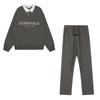 Unisex Bavlněný Streetwear Set: Mikina bez kapuce s grafickým potiskem písmen Volné kalhoty Podzim