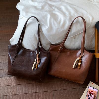 Retro-Tasche, Damen, Großraum, Vielseitig, Schlichte Ein-Schulter-Tasche, Lässige und modische Pendler-Tragetasche