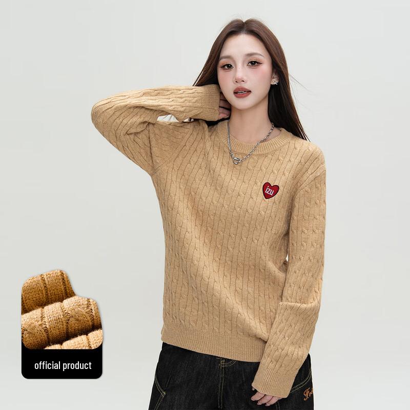 izzue Women's Round Neck Long Sleeve Sweater