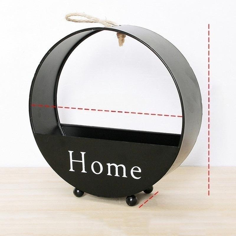 

Кованое железо Настенная подвесная корзина для цветов, Круглая подставка для цветочных горшков, Уличный балкон Железный подвесной цветочный горшок Креативное садовое украшение чёрный