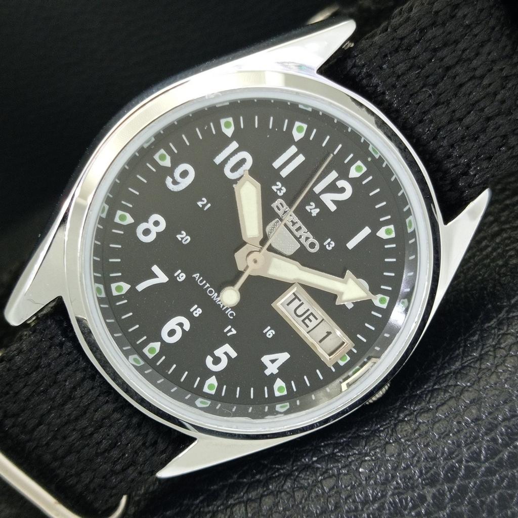

REFURBISHED SEIKO 5 AUTOMATIC 6309A VINTAGE JAPAN MENS BLACK WATCH a441667-1 Sk-a441667