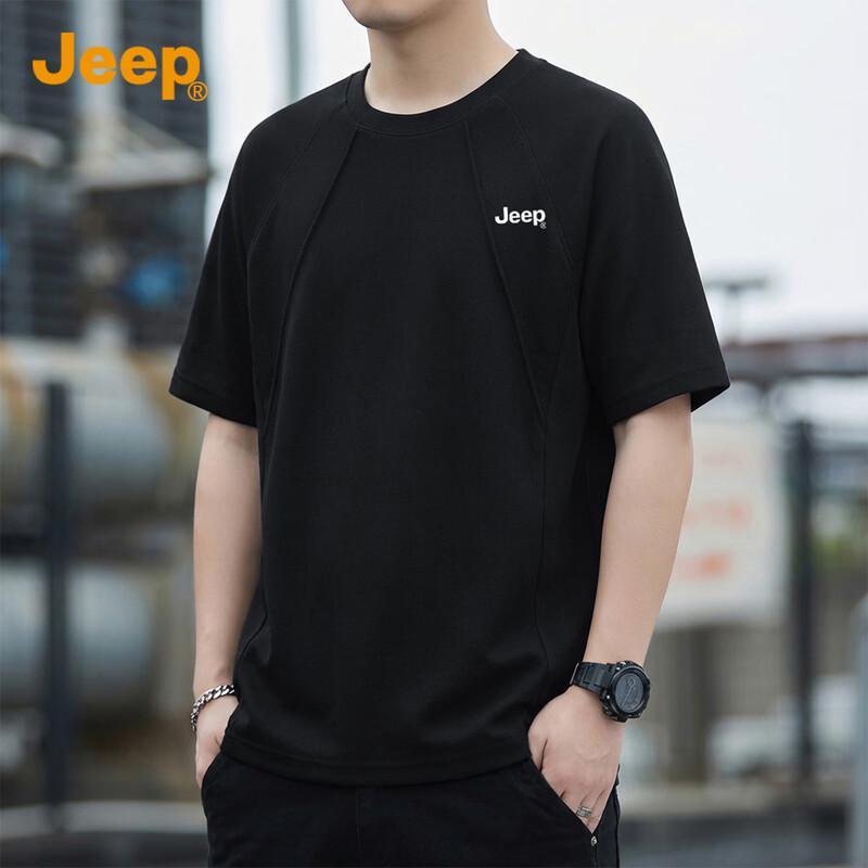 Jeep Men's Premium Heavyweight Casual Round Neck Short Sleeve T-Shirt