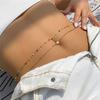 Bohemian Colorful Crystal Sexy Double Layered Fashion Body Chain European and American Fine Chain Pearl Spicy Girl Waist Chain