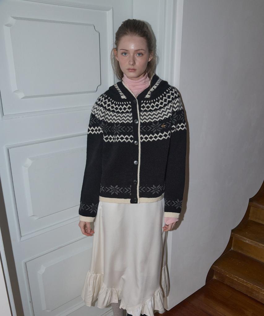 ANOETIC Nordic Hoodie Knit Cardigan_Black