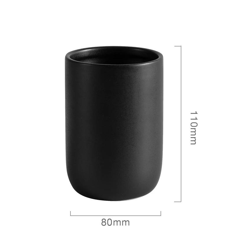 INS Dark grey Ceramic Couple mouthwash cup Bathroom Accessorie