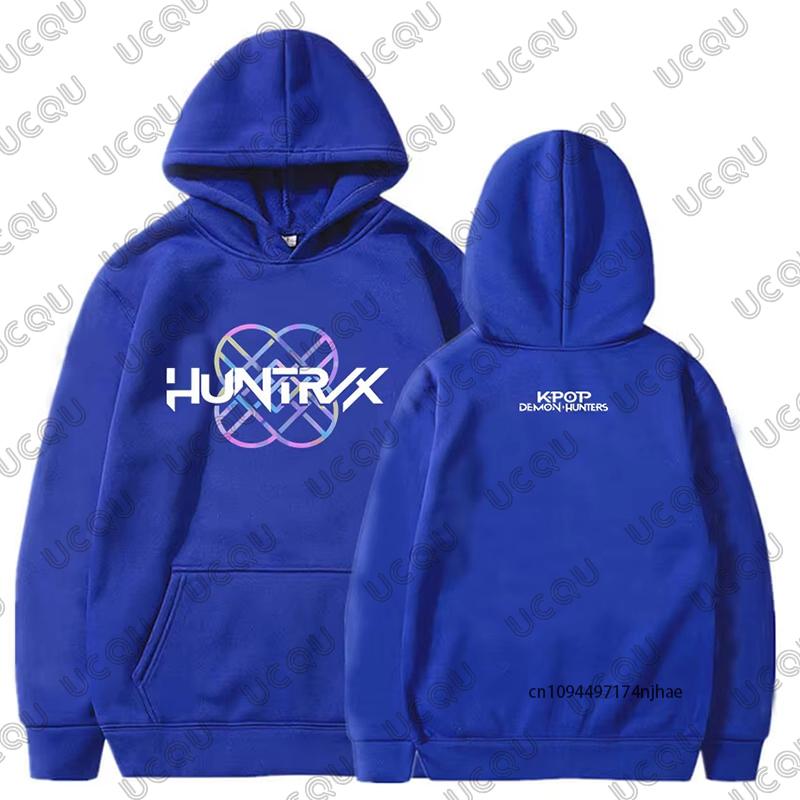KPop Demon Hunters Huntrix Logo Movie Print Hoodie Women Men Autumn Winter Long Sleeve Pullovers Casual Loose Oversized Tops