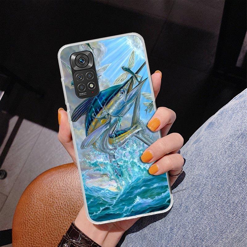 Offshore Angeln Angelfischen Angelrute Handyhülle Für Xiaomi Redmi Note 15 14 13 12S 12 11 Pro Plus 14S 11S 11E 10 10S 11T 5G Persona