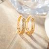 Elegant Hollow Floral Zirconia Hoop Earrings: High-End, Super Shiny, and Stylish.