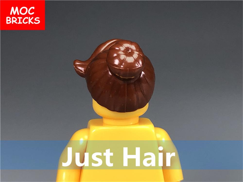 5 Stück/Los MOC Steine Weibliche Haare Zusammengebaute Partikel Bausteine Zubehör Kinderspielzeug Plastikpuppen