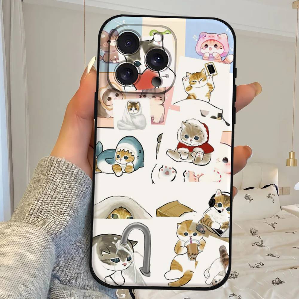 Funny Cartoon Cat Phone Case For IPhone 17 16 15 14 13 12 11 PRO MAX PLUS Mini TPU Soft To Skin-friendly Case