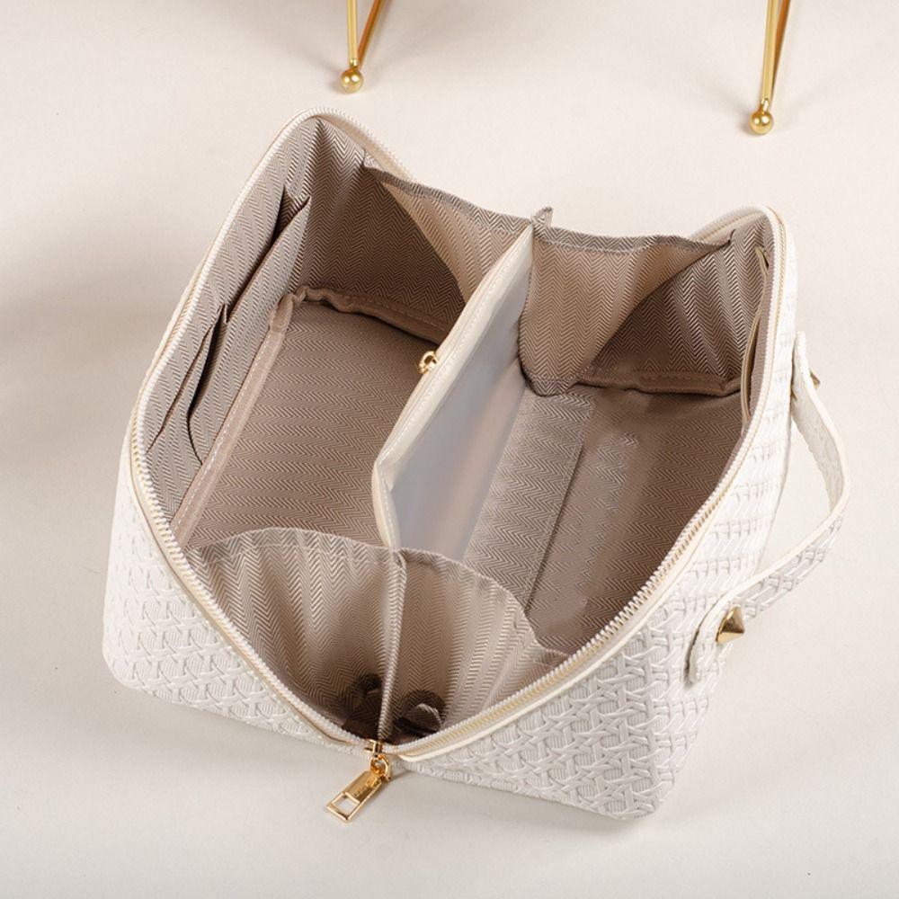 Partition Design Travel Makeup Case Pu Leather Ladies Storage Bag Female Clutch Purse  Toiletry Bag