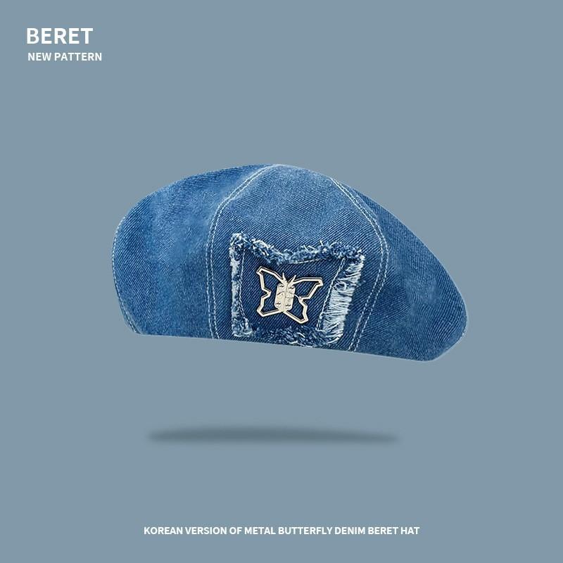 Cowboy beret children spring and autumn versatile face small bud painter hat literary newsboy hat tide