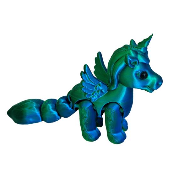 Ruchome stawy Figurka latającego konia Drukowana 3D Statuetka latającego kucyka Redukcja stresu Zabawka Fidget Edukacyjny Model zwierzęcia Ozdoba dekoracyjna na biurko
