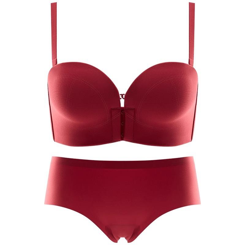 Natal Year Red Thickened Half Cup Shows a Large Half Cup Non-slip and Seamless Strapless Bra Cover