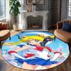 1pc Sailor Moon  Carpet, Round Rug, Comfortable, Suitable for Entryways, Living Rooms, Office, And Bedrooms, Christmas Decoration