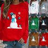 Women's  Christmas Print Long-sleeved Sweatshirt  Casual Blouse  Pullover