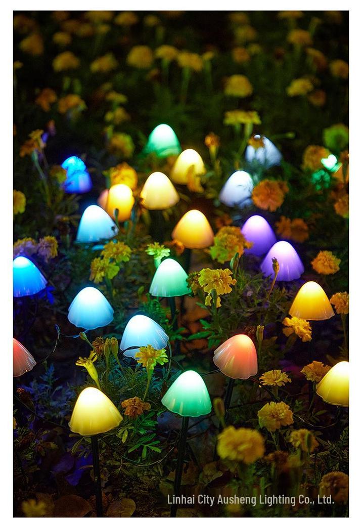 Solar-LED-Pilz-Lichterkette: Wasserdichte Outdoor-Dekorationslichter für Rasen und festliche Atmosphäre