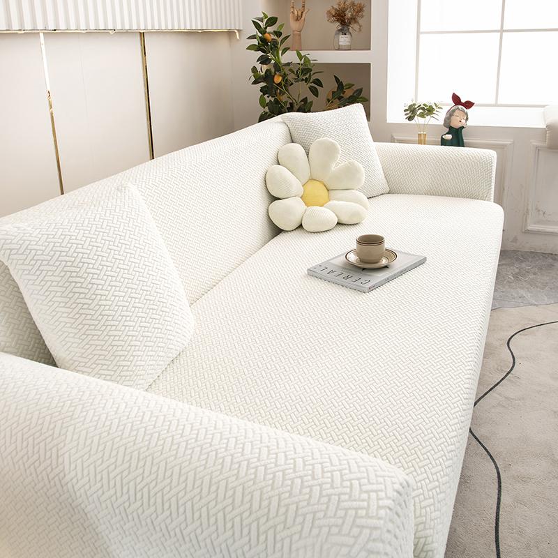 Jacquard Adjustable Elastic Sofa Cover Armchair Protector Corner L Shape Stretch Thick Slipcovers Couch Covers 1/2/3/4/5 Seater