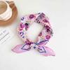[18 cotton and linen] French high-end bag head small square scarf women's seaside photo silk scarf spring and autumn decorative versatile scarf