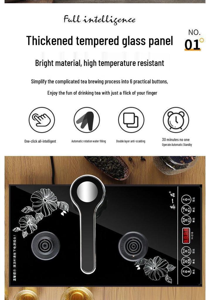 20*37 Bollitore Elettrico Automatico e Set Tavolino da Tè Integrato