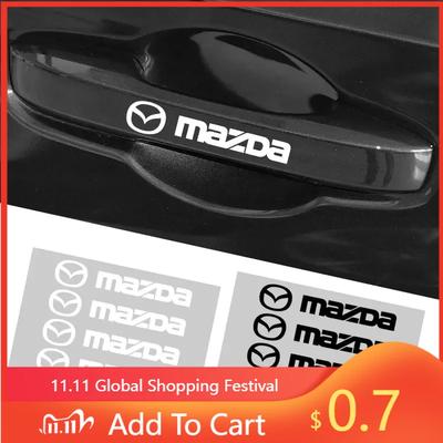 2025 Hot 4Pcs Car Logo Car Door Handle Anti Scratches Stickers For MAZDA 2 3 6 ATENZA 3 BK BL 5 CR CW 6 II GH CX-7 ER MX-5 NC Ca