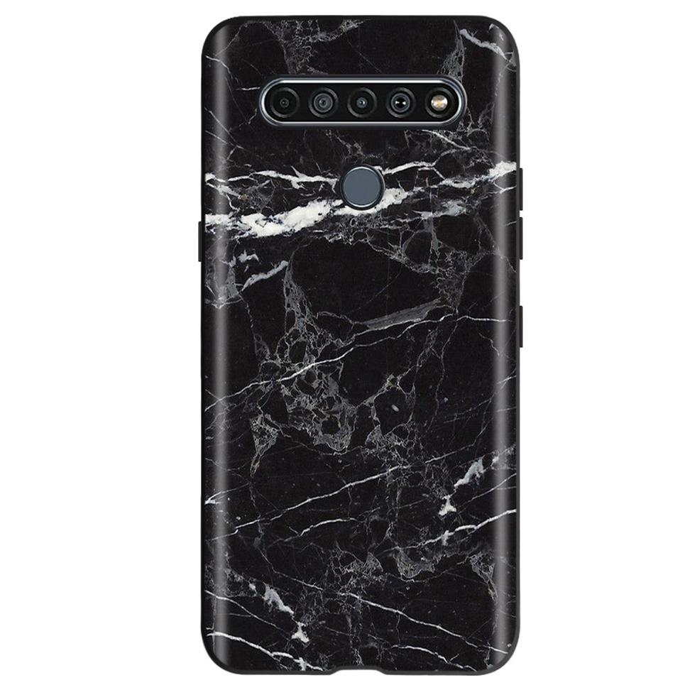 Black TPU Cover For LG K61 2020 CaseCute Cat Pattern Coque For LG K61K 61 LGK61 Luxury Matte Shockproof Protection Etui Bumper