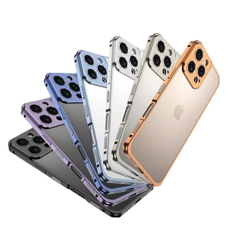 iPhone 15 Pro Aluminum Alloy Heat Dissipation Bumper Case with Seahorse Buckle