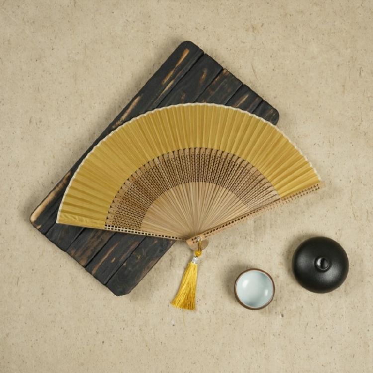Traditional Chinese Silk Fan Elegant and Simple Wood Foldable Fan Delicate Fan