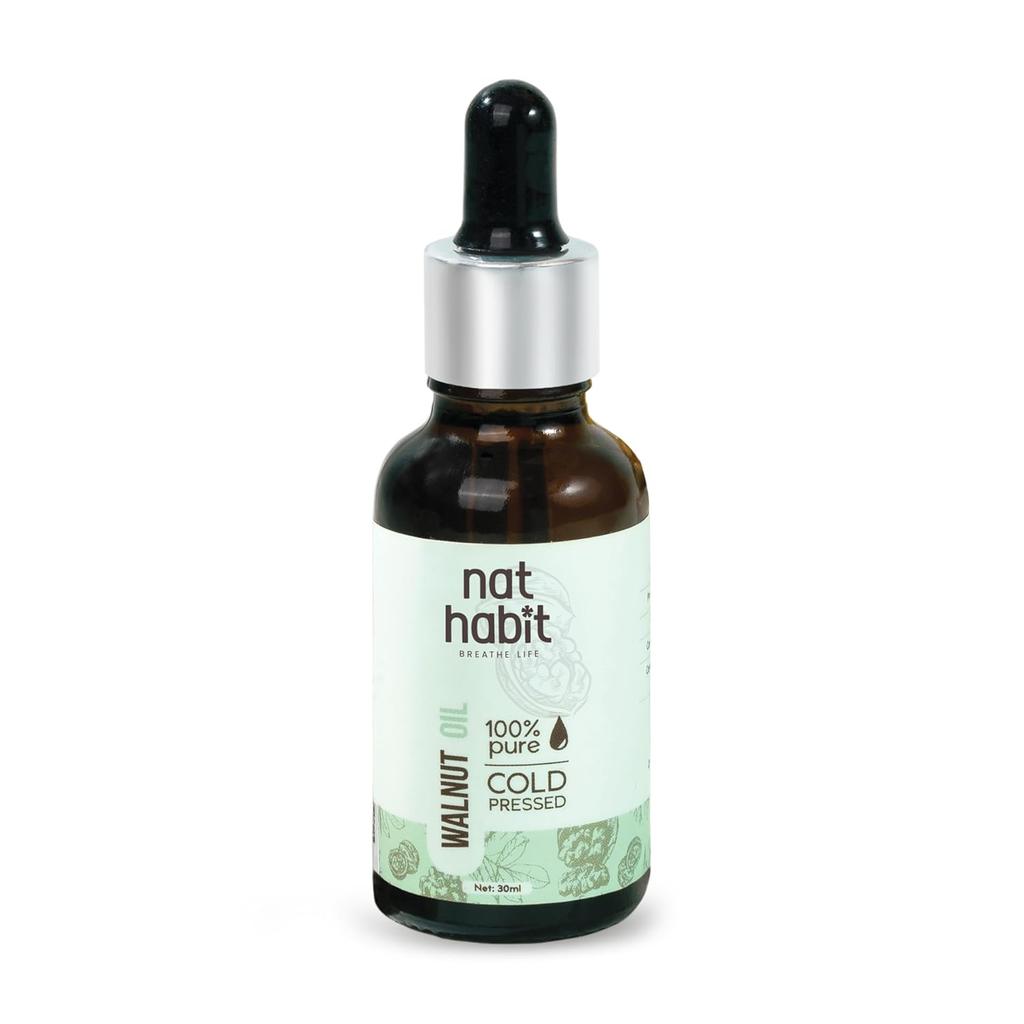 Nat Habit Walnut Oil For Deep Skin And Hair Nourishment Cold Pressed Pure Oil For Natural Radiance And Strength 30ml