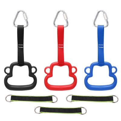 3PCS Kids Gymnastic Rings Three Color ABS with Strap Pull Up Rings for Children Exercise Fitness