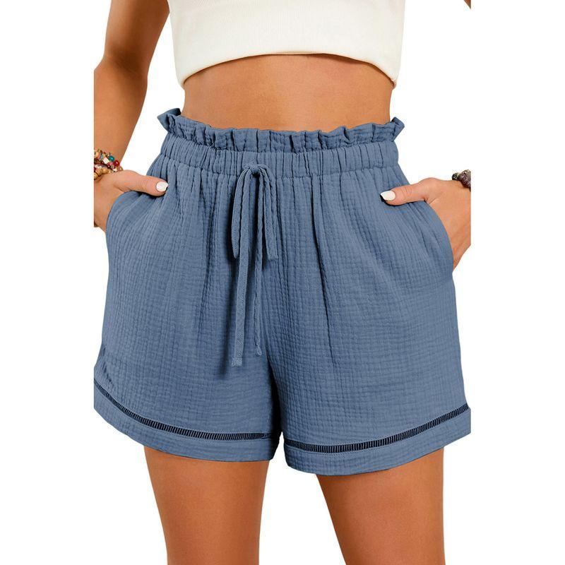 American Shiying Solid Texture Versatile High Waist Shorts Women 2025 Summer New Thin Breathable Casual Pants