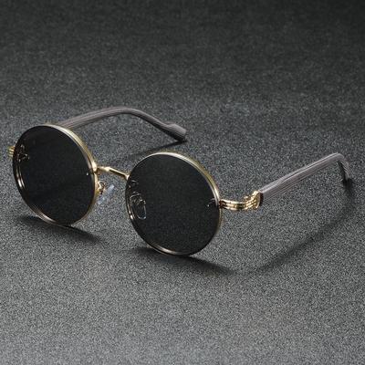 New Retro Round Punk Metal Sunglasses Fashion Women Travel Photography Glasses Men Summer Driving Sunshade Shades UV400 Eyewear