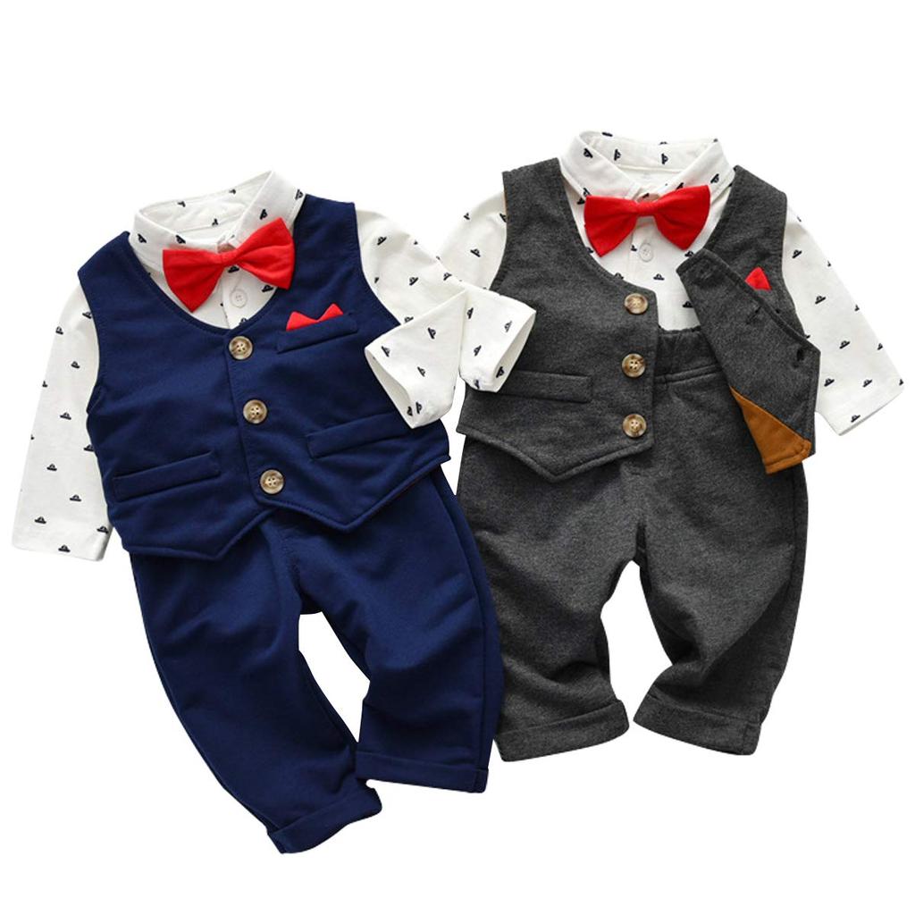 Famuka Formal Suit for Baby Long Baby Formal Boys Boys Baby Baby Shower Anniversary Photo Shoot Gift Sizes Boys, Romper, Sleeve, Romper, Coverall,