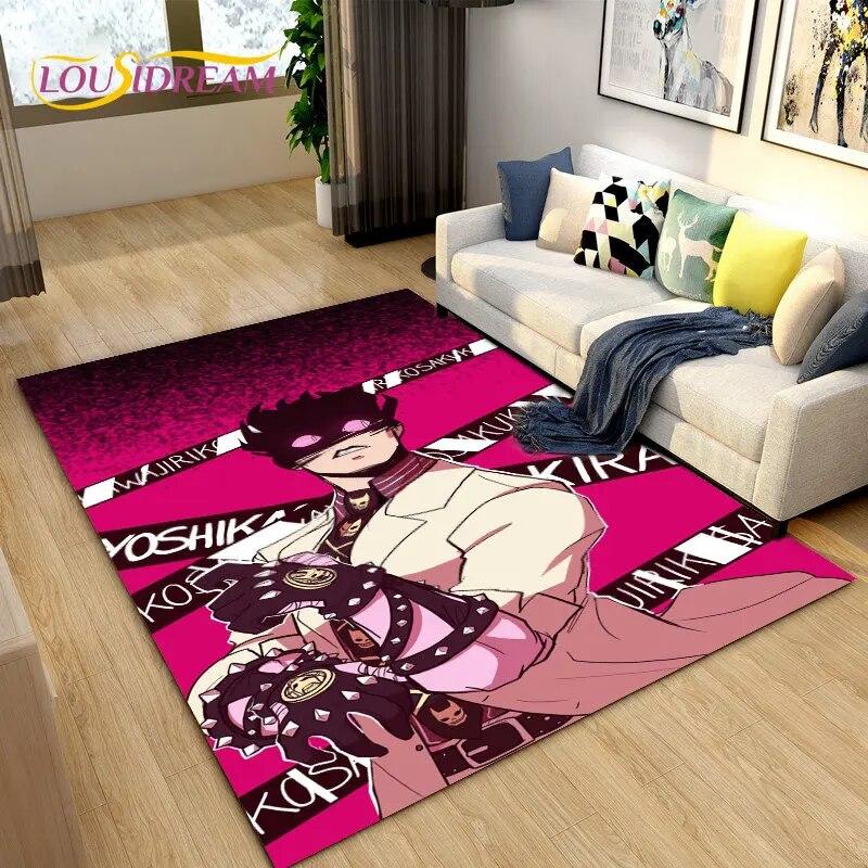 Jojo's Bizarre Adventure Anime-Teppich, Teppich für Wohnzimmer, Schlafzimmer, Sofa, Fußmatte, Dekoration, rutschfeste Bodenmatte für Kinderspiele