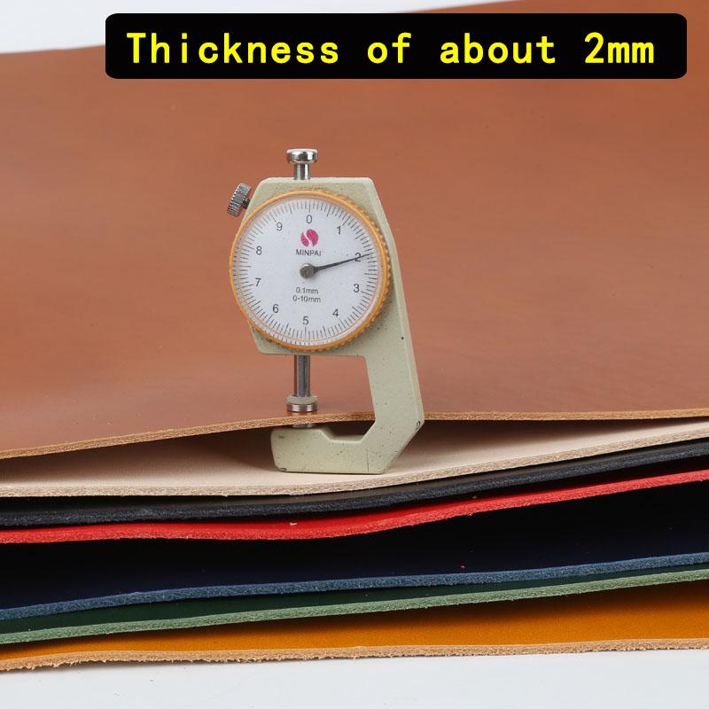 2mm colored oak plant tanned leather, top layer genuine leather, handmade leather, DIY dyed plain weave carved leather fabric