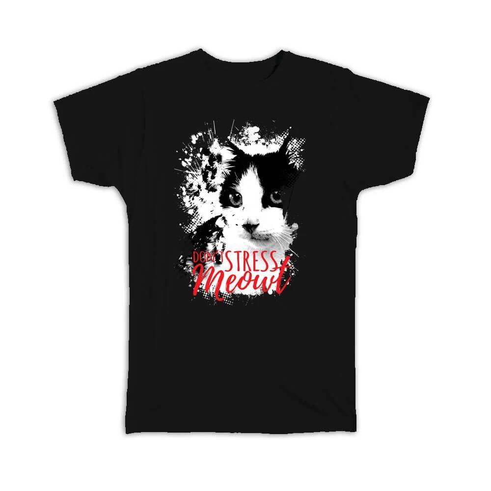 Cat Art Black and White: Gift T-Shirt Pet Animal Cute M