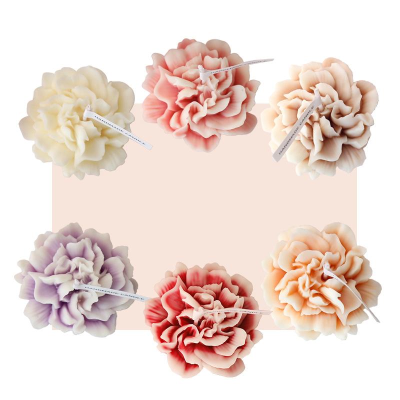 Mother's Day gift carnation flower-shaped handmade soybean scented candle Valentine's Day girl's companion gift flower candle