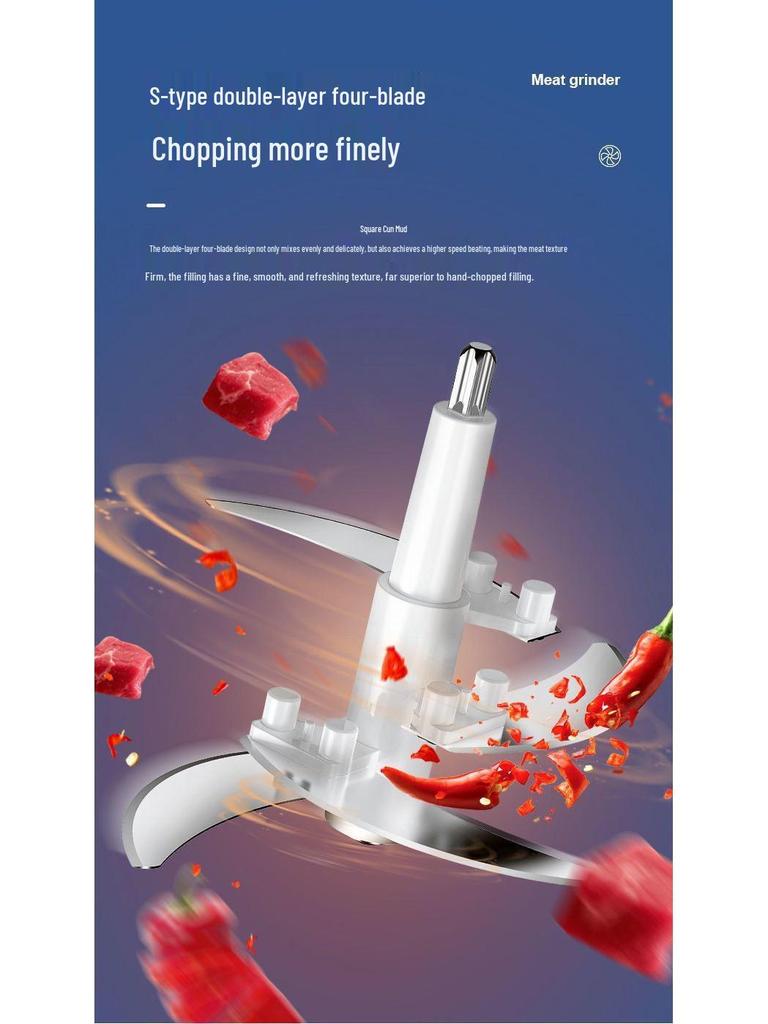 Electric Meat Grinder & Food Processor: Multi-Functional Chopper for Meat, Vegetables, Dumplings, Garlic, and More. Perfect for Home Use.