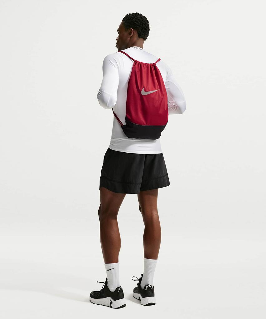 Nike Brasilia Drawstring Bag (18L) - Tough Red:Black:Reflective Silver / Ib4409-608