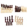 32 Pcs Wooden Chess Pieces Portable International Chess Pieces Tournament Chess Figures Hand Carved Wood Chessmen