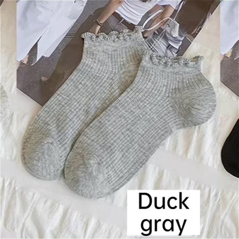5pcs New Summer thin women's socks simple breathable comfortable short tube lace socks spring summer solid color mesh socks