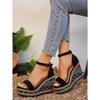 New Large-sized Women's Shoes with A Flat Heel and Thick-soled Sandals