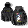 Vintage Washed 440g Heavyweight Cotton Cyberpunk Anime Hoodie