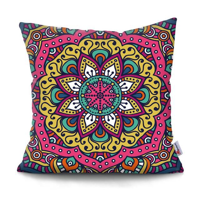 Home Decor Colorful Mandala & Geometric Printed Pillowcases Pattern Cushion Cover Suitable for Sofa Bedroom Car Pillow Cover